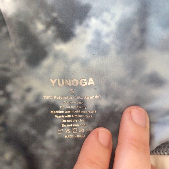 YUNOGA Sz S Ultra Soft High Rise Leggings Tummy Control Yoga Pants, Tie-dye Blue - Picture 11 of 11
